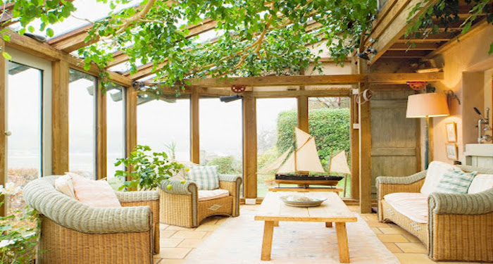 Conservatory roof with greenery