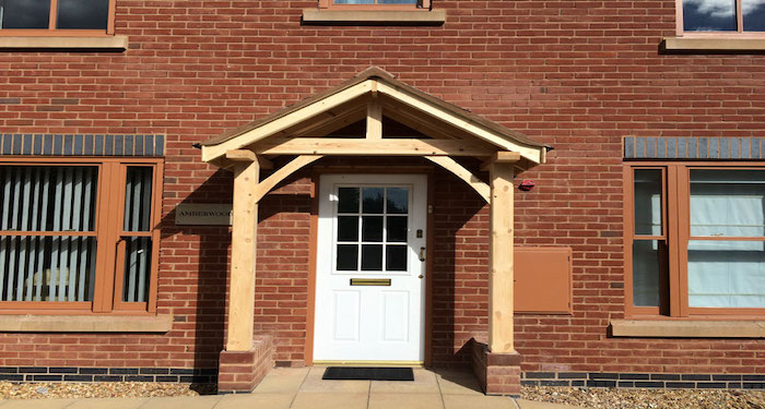 Wooden porch frame