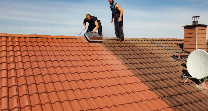 Cleaning a roof