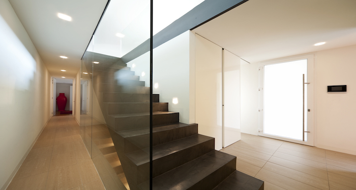 Glass Staircase Allowing Light Flow
