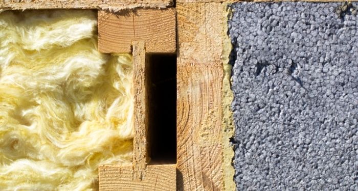 close up of cavity wall insulation