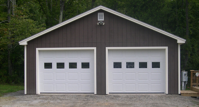 double wooden garage