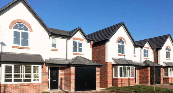 row of new build houses