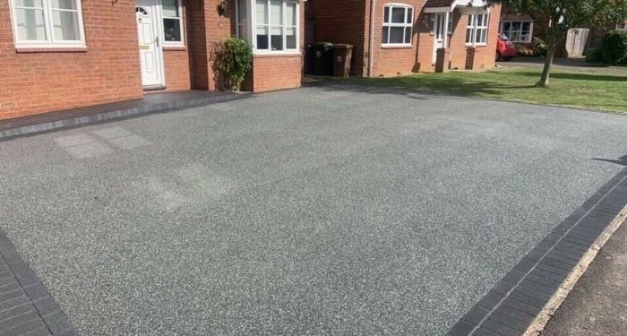 Grey resin driveway