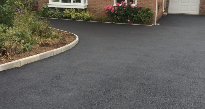 Black tarmac driveway