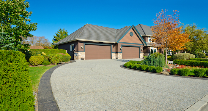 a concrete driveway