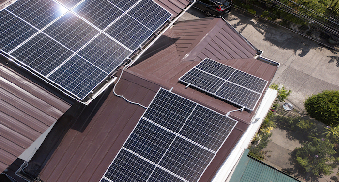 solar panels on house roofs