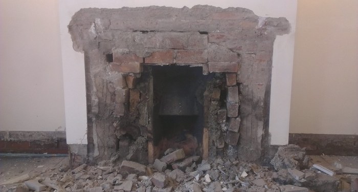 Rubble from removing chimney breast