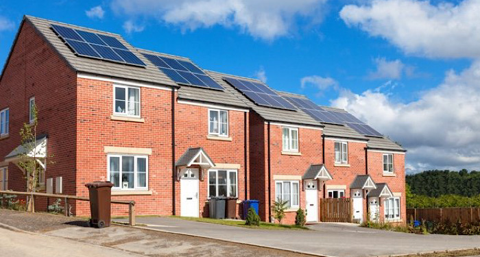 solar panels on a row of hosues