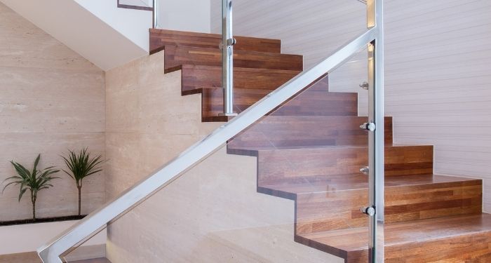 metal and wooden staircase