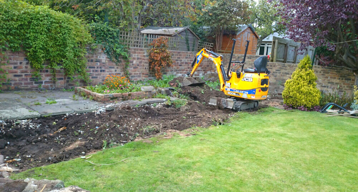 excavating a garden
