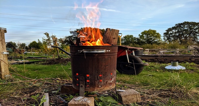 Black garden incinerator