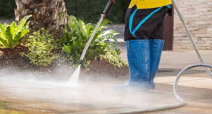 Using a pressure washer