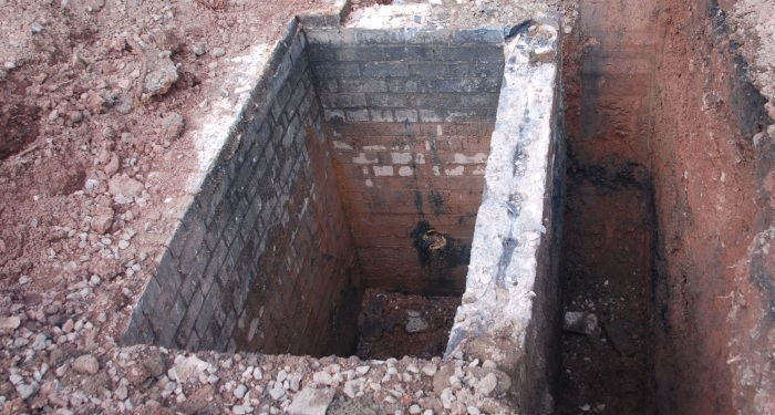 Brick septic tank