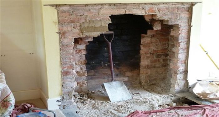 starting to remove brick chimney breast