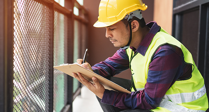 Man conducting home survey