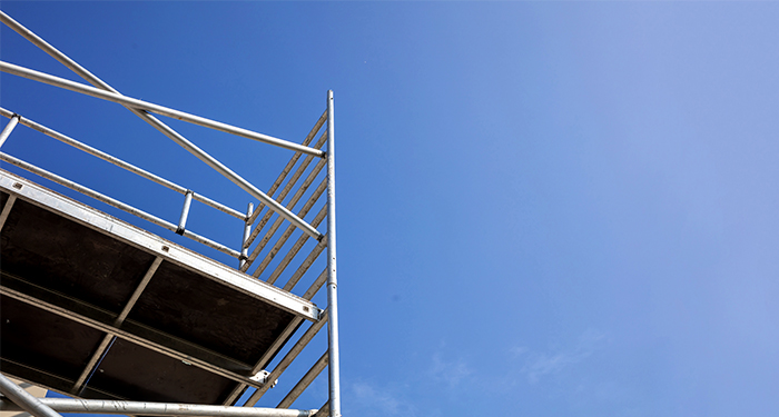scaffolding and blue sky