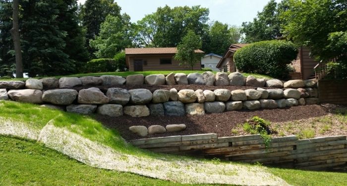 large natural stone wall