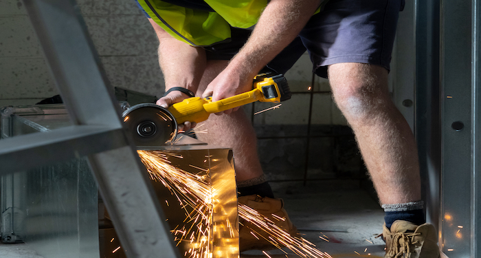 a tradesman working