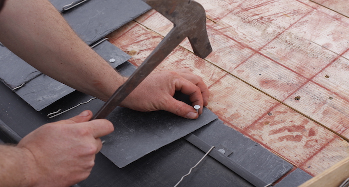 Installing a slate roof