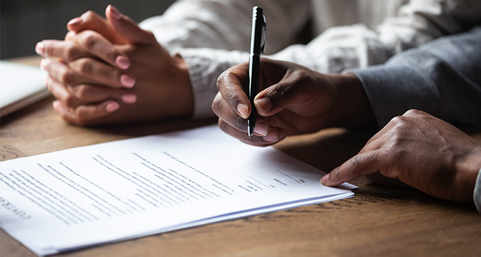 paperwork on desk