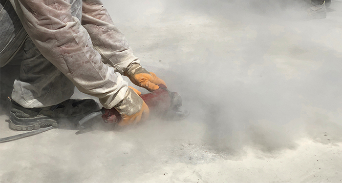 dust from removing concrete