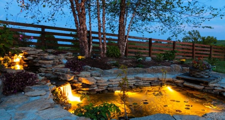 lighting in garden pond