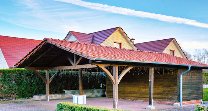 a pent garage roof