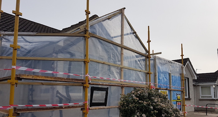 scaffolding on a house