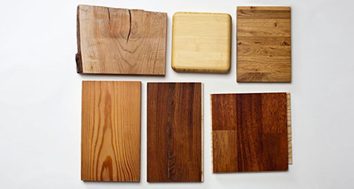 samples of wooden parquet flooring