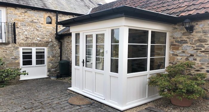 square white upvc porch