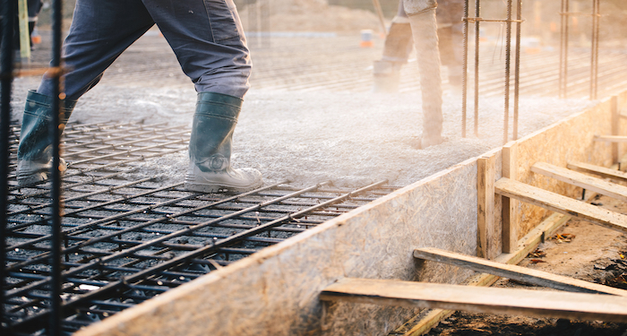 pouring concrete slab