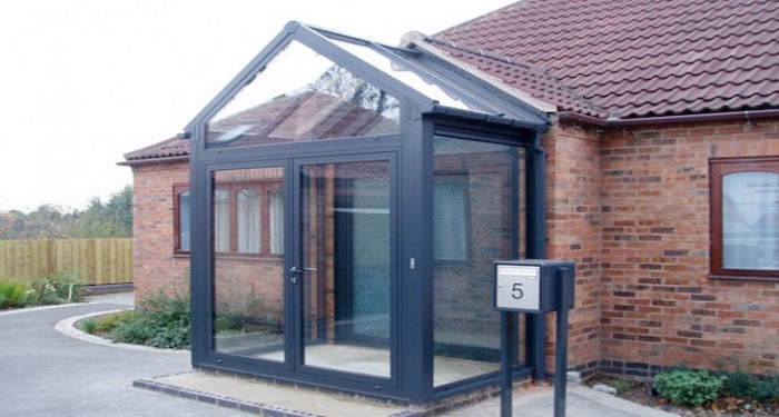 Black aluminium porch