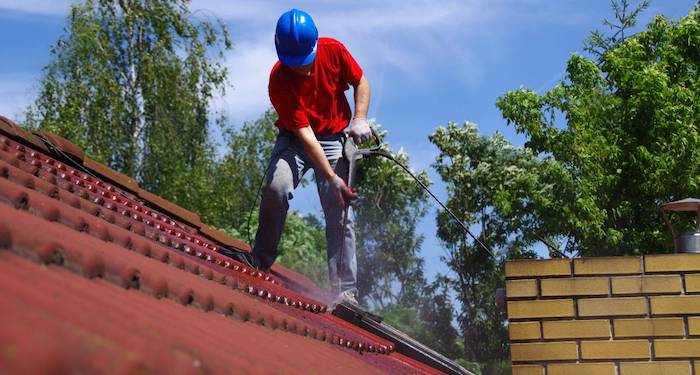 Chlorine bleach roof cleaning