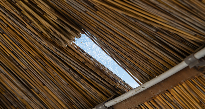 a thatched roof