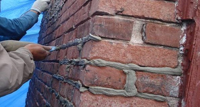 Recessed brickwork repointing