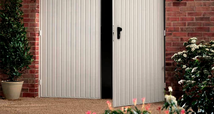 white hinged doors