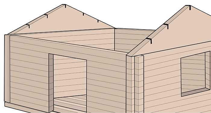 placing roof frame triangles