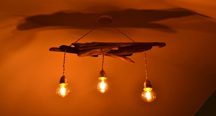Driftwood light fixture