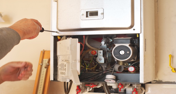 Boiler being removed