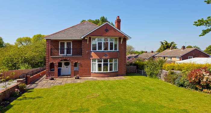 Detached house and lawn