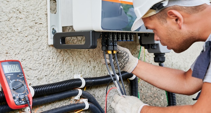 Electrician at work