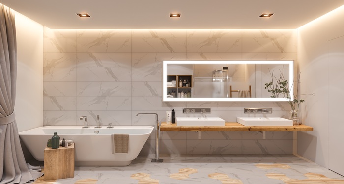Bathroom with lights