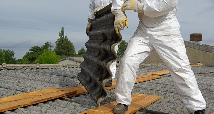 Roof sheets being carried
