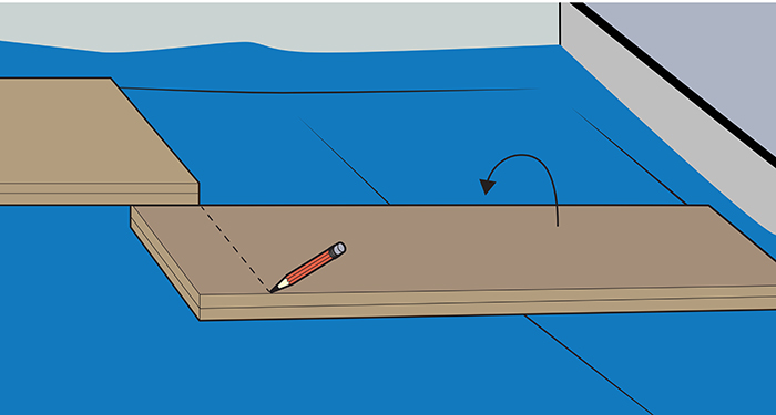 Mark a straight cutting guideline