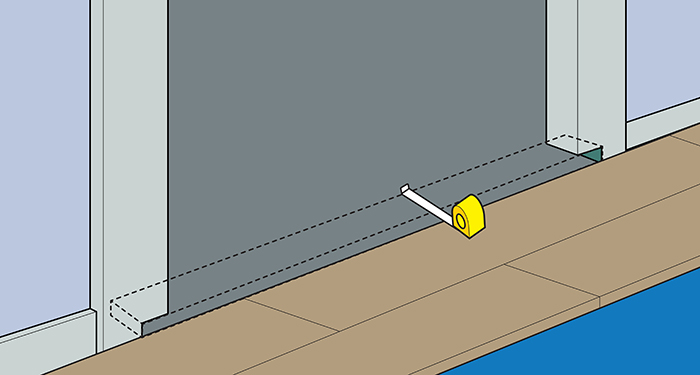 measure the gap between the first row and the door