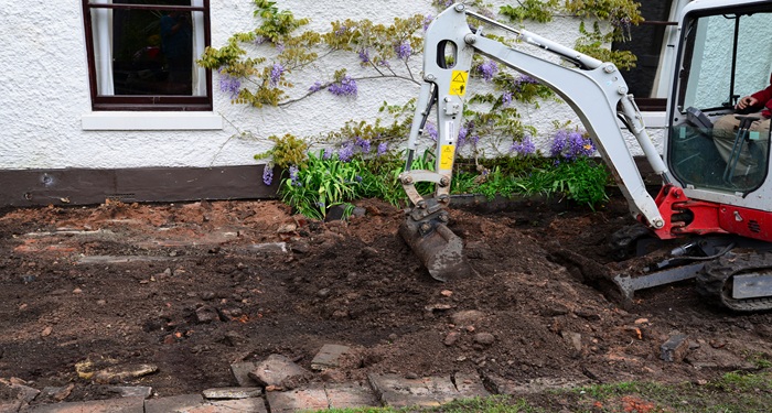Digger in garden