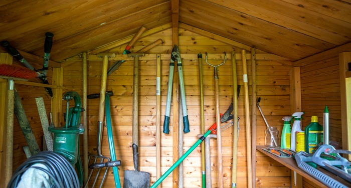 Tools in shed