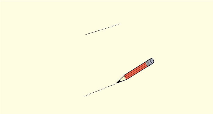 place a marking on the wall using a pencil