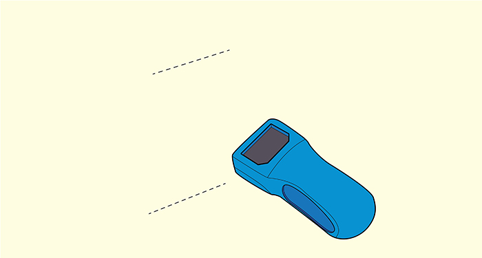 Use a stud detector to figure out where the studs are in the wall